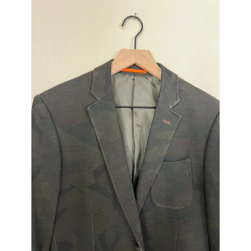 Jack Spade Mens Camo Cotton Blazer Jacket Sports Coat Dark‎ Green Size 36